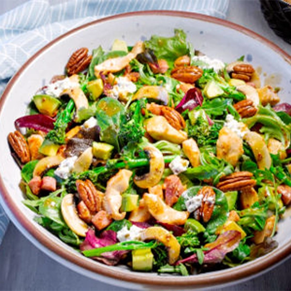 Chicken and Bacon Salad with Roasted Broccoli